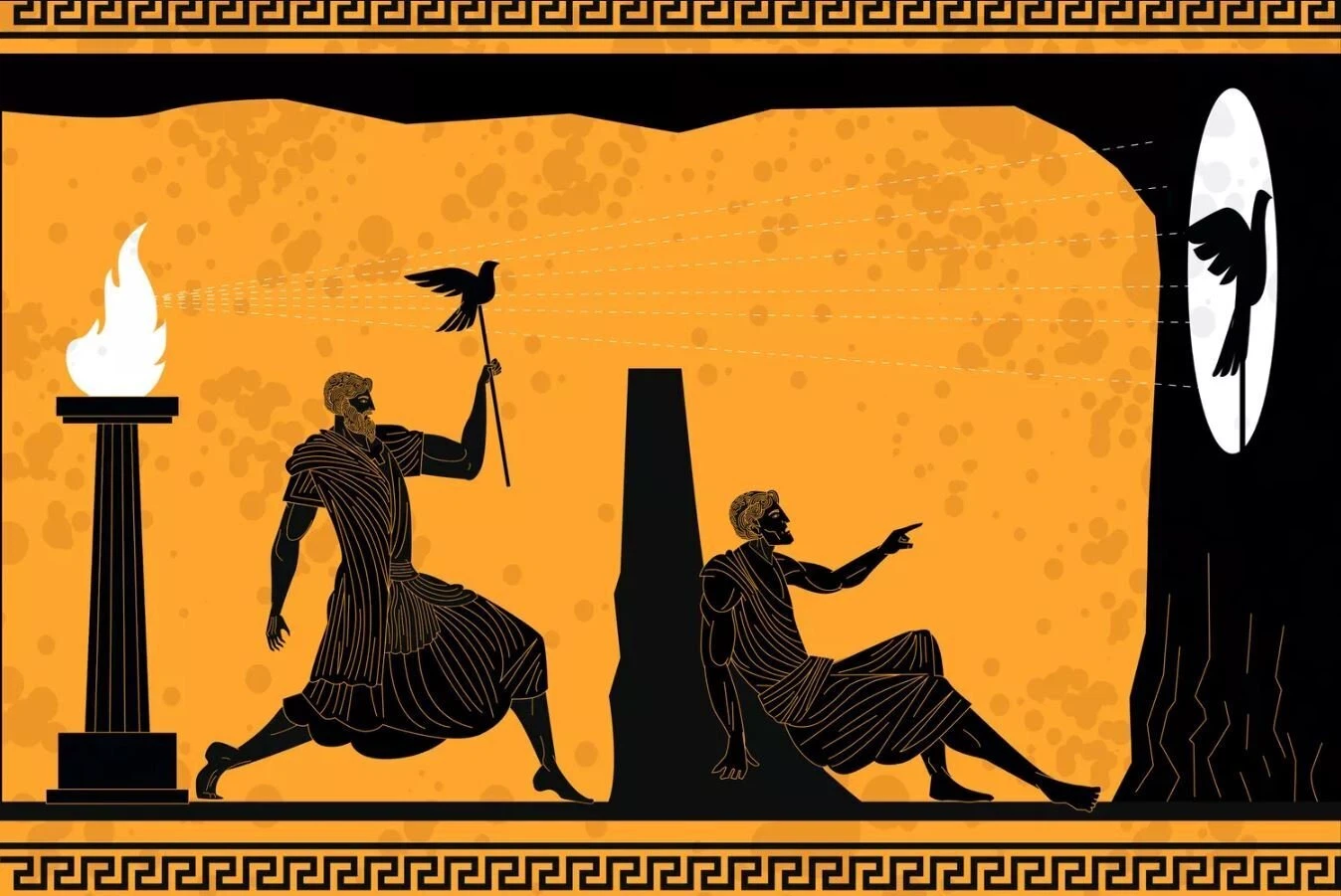 プラトンの洞窟の比喩（わかりやすいイラスト）